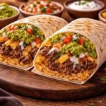 Hidangan Makanan Meksiko Burrito Dengan Isiannya